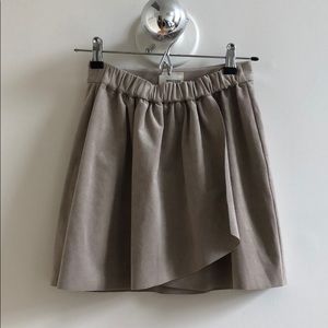 Faux suede mini skirt.